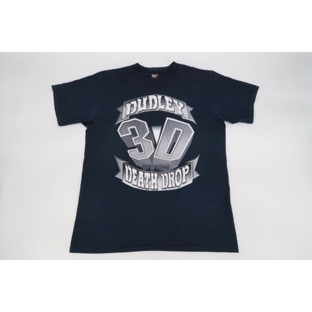 Vintage WWF Dudley Boyz T Shirt Mens Large 3D Death Drop Wrestling Black Tee